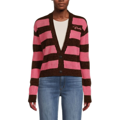 PINKO Stripe Alpaca Blend Cardigan