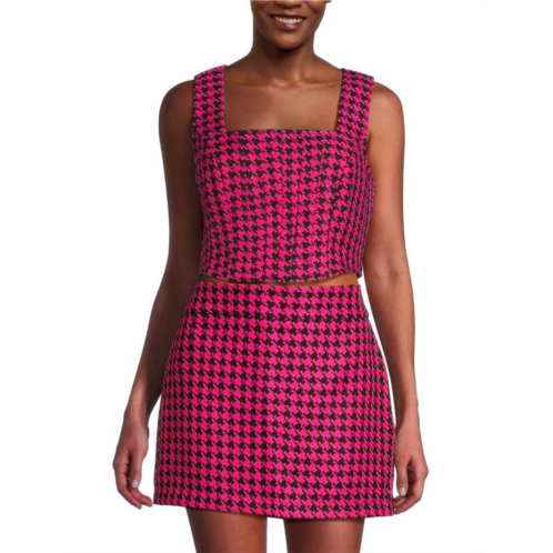 Walter Baker Imani Houndstooth Bustier Top