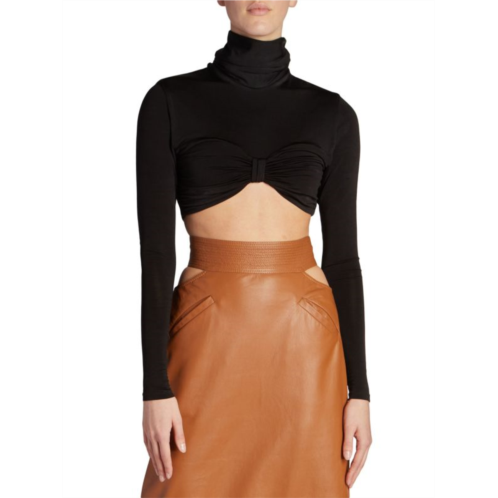 Johanna Ortiz Nurata Cropped Turtleneck Top