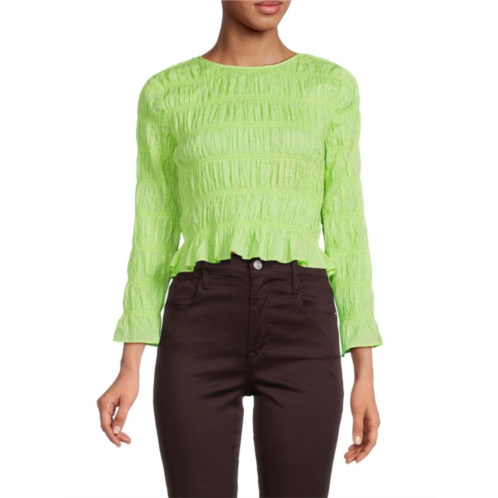 Frame Long Sleeve Ruched Top
