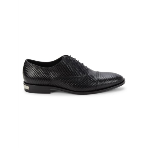 Roberto Cavalli Embossed Leather Oxford Shoes