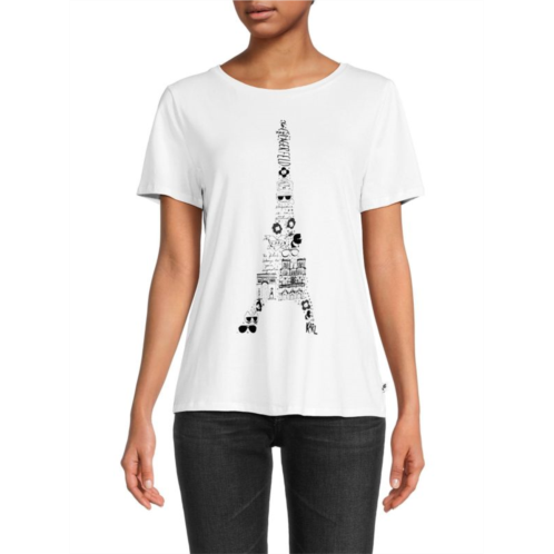 Karl Lagerfeld Paris ?Logo Eiffel Tower Graphic Tee