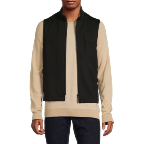 Samuelsohn Merino Wool Knit Zip Up Vest