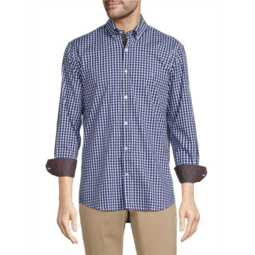 TailorByrd Checked Button Down Collar Shirt