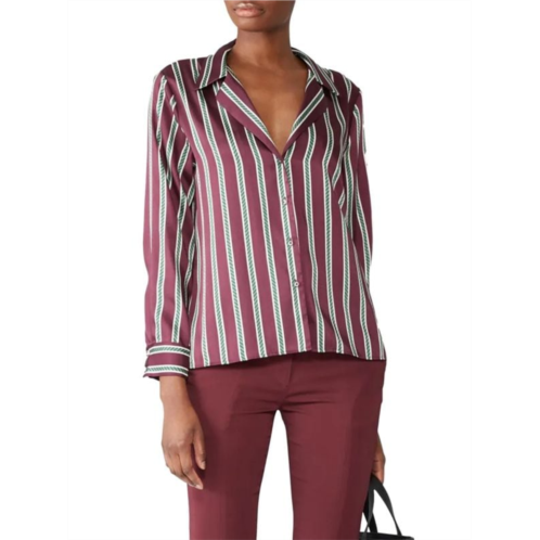 Alexis Samwell Stripe Satin Camp Shirt