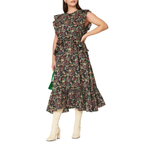 Derek Lam 10 Crosby Ariella Floral Ruffle Midi Dress