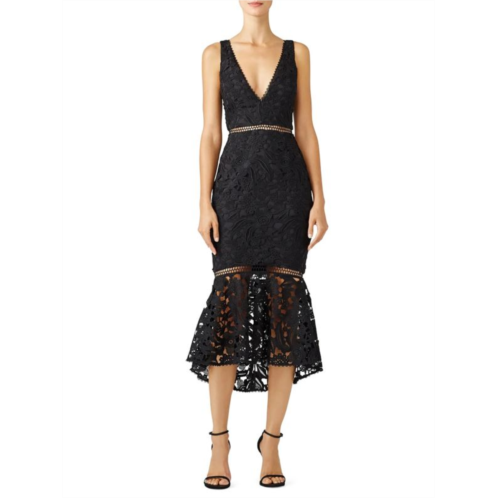 Nicholas Azalia Plunge Lace Trumpet Dress