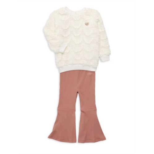 Tommy Hilfiger ??Baby Girls 2-Piece Faux Fur Sweatshirt & Pants Set