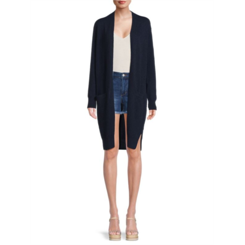 Amicale Collarless Cashmere Duster Cardigan