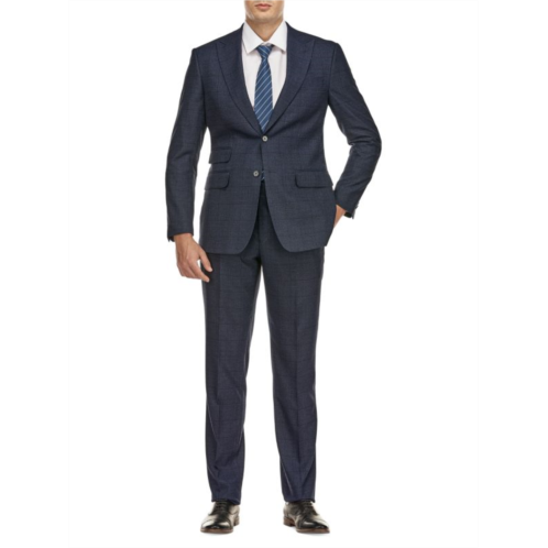 English Laundry Slim Fit Peak Lapel Windowpance Suit