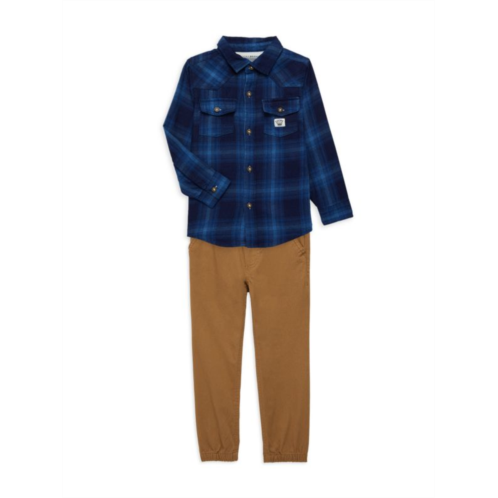 Lucky Brand ?Little Boys 2-Piece Plaid Shirt & Pants Set