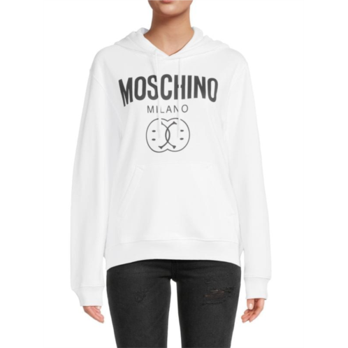 Moschino Logo Graphic Drop Shoulder Hoodie
