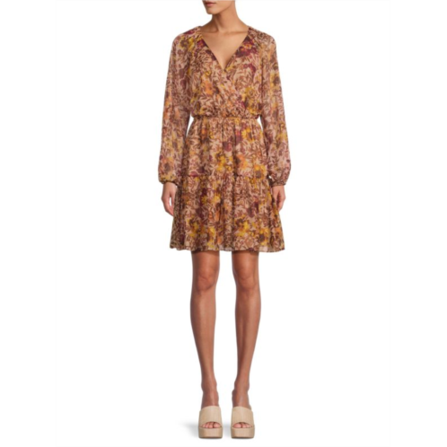 Guess Floral Surplice Mini Dress