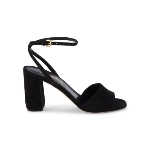 Prada Suede Ankle Buckle Sandals