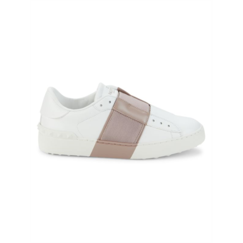 Valentino Garavani Two Tone Leather Slip On Sneakers