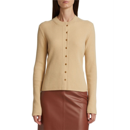 Vince Ribbed Button-Front Cardigan