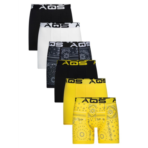 AQS 6-Pack Assorted Bandana Boxer Briefs