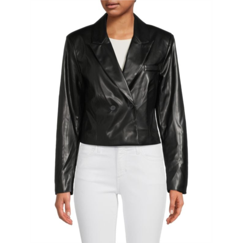 Area Stars Faux Leather Cropped Jacket