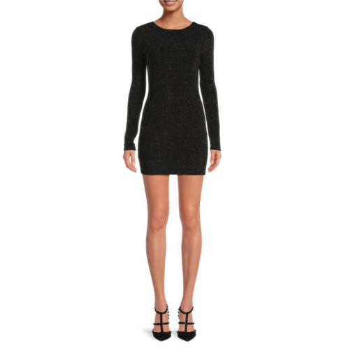 Lea & Viola Metallic Knit Mini Bodycon Dress