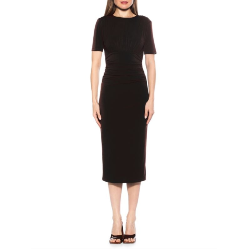 Alexia Admor Keaton Ruched Midi Sheath Dress