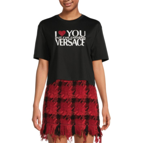 Versace Logo Graphic Crop Top