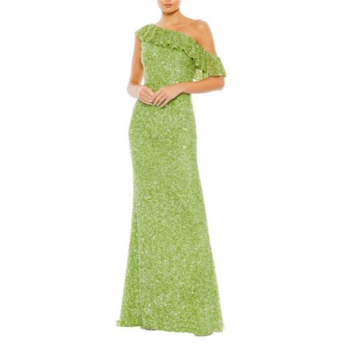 Mac Duggal Embellished One-Shoulder Gown