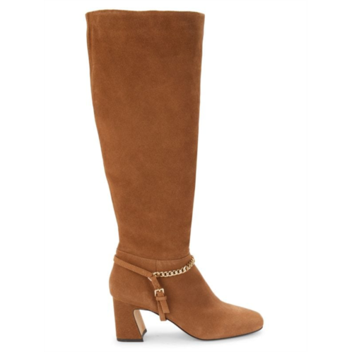 Sanctuary Electric Chain Trim Suede Knee High Boots