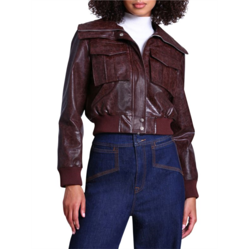 Avec Les Filles Faux-Ever LeatherAviator Jacket