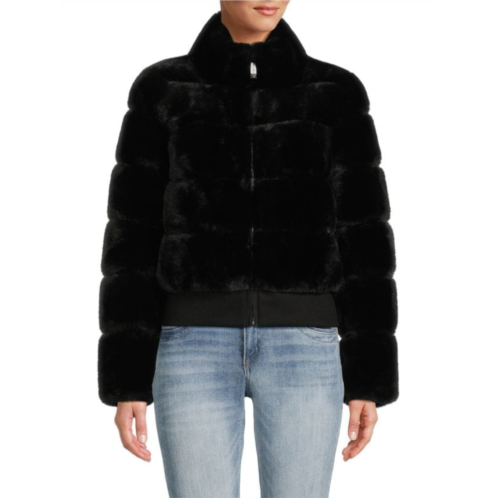 BELLE FARE Quilted Faux Fur Puffer Jacket