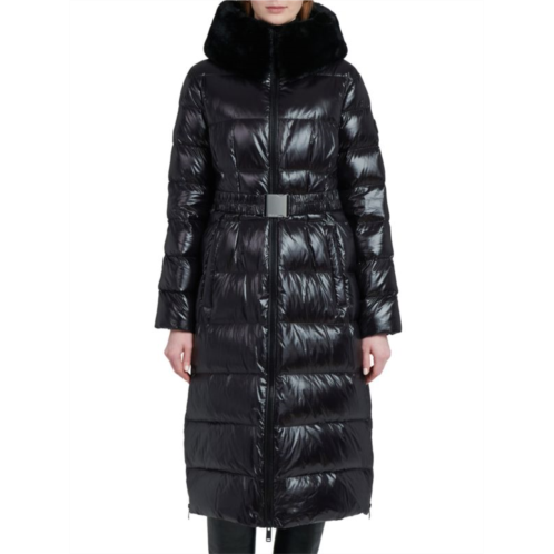 The Recycled Planet Lexi Faux Fur Trim Hooded Puffer Coat