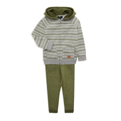 7 For All Mankind Little Boys 2-Piece Striped Hoodie & Joggers Set