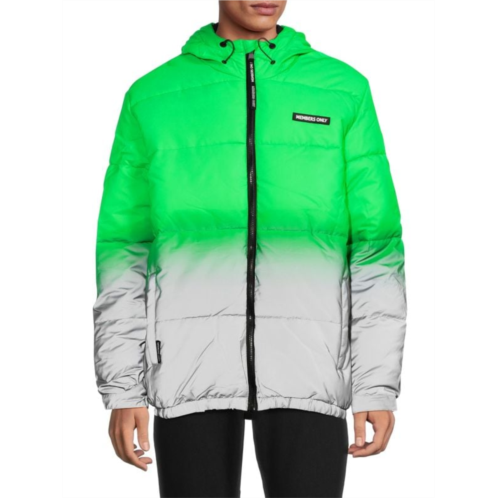Members Only Colorblock Hooded Puffer Jacket