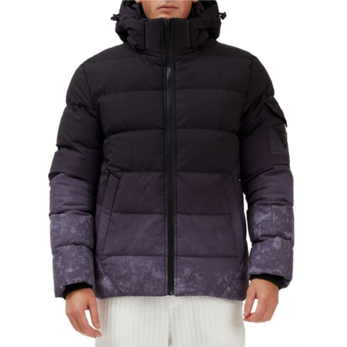 Point Zero by Maurice Benisti Dip Dye Hooded Puffer Jacket