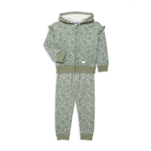 7 For All Mankind Little Girls 2-Piece Floral Hoodie & Joggers Set