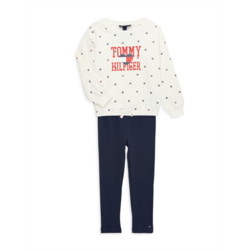 Tommy Hilfiger Little Girls 2-Piece Logo Sweatshirt & Leggings Set