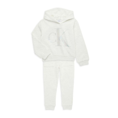 Calvin Klein Little Girls 2-Piece Logo Hoodie & Joggers Set