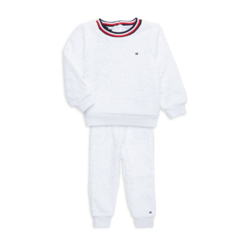 Tommy Hilfiger Baby Girls 2-Piece Faux Silky Sherpa Sweatshirt & Joggers Set