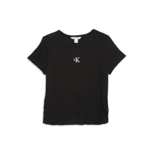 Calvin Klein Jeans Girls Ribbed Logo Tee