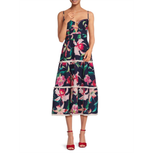 PatBO Laelia Floral Midi A Line Dress