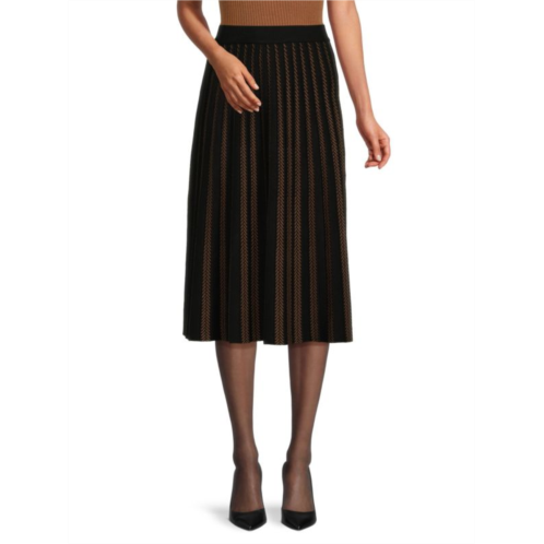 YAL New York Contrast Stripe Midi Skirt