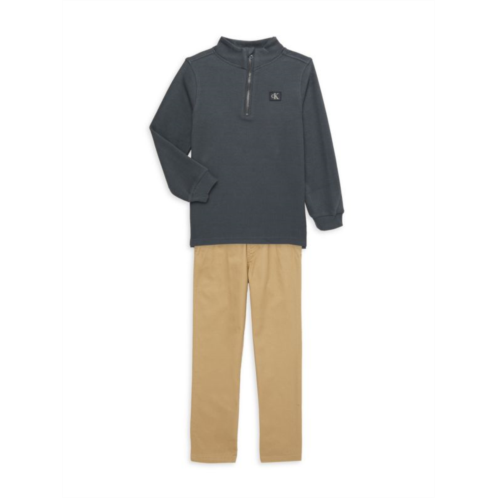 Calvin Klein Jeans Little Boys 2-Piece Zip Up Pullover & Pants Set