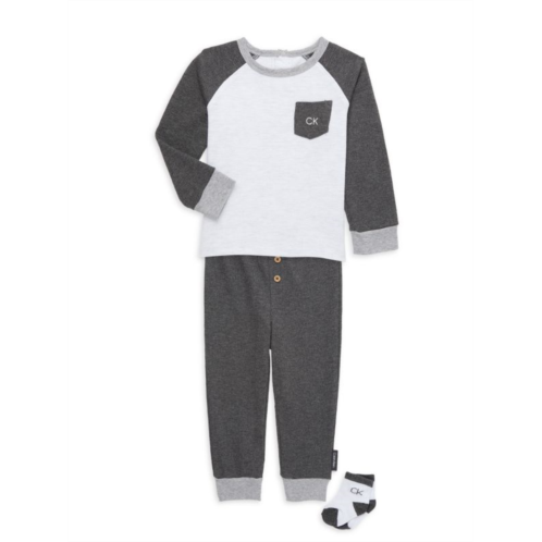 Calvin Klein Baby Boys 3-Piece Tee, Pants & Socks Set