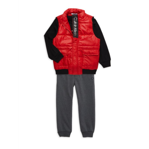 Calvin Klein ?Little Boys 3-Piece Vest, Top & Joggers Set