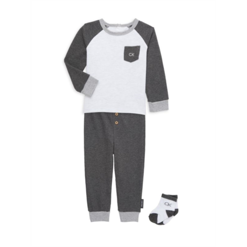 Calvin Klein Baby Boys 3-Piece Tee, Joggers & Socks Set