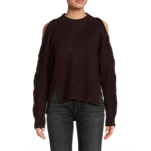 DKNY Cold Shoulder High Low Sweater