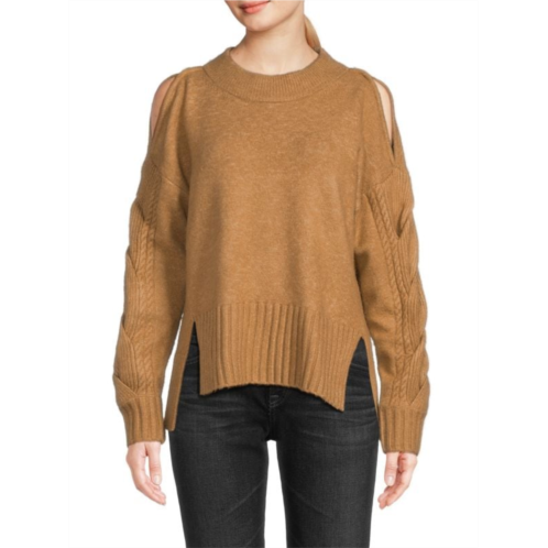 DKNY Cold Shoulder High Low Sweater