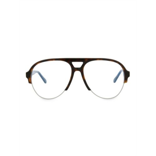 Brioni 56MM Aviator Half Rim Eyeglasses