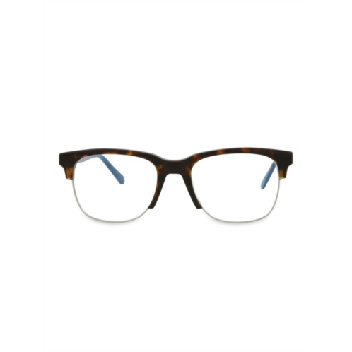 Brioni 54MM Clubmaster Half Rim Eyeglasses