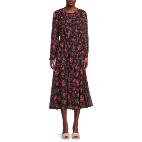 Derek Lam 10 Crosby Tracy Floral A-Line Midi Dress