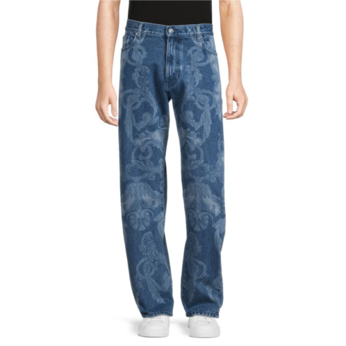 Versace High Rise Floral Jeans